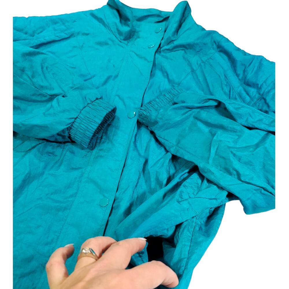 Lavon Petites | Vintage Teal Leisure Jacket | Petite Large - Picture 12 of 13